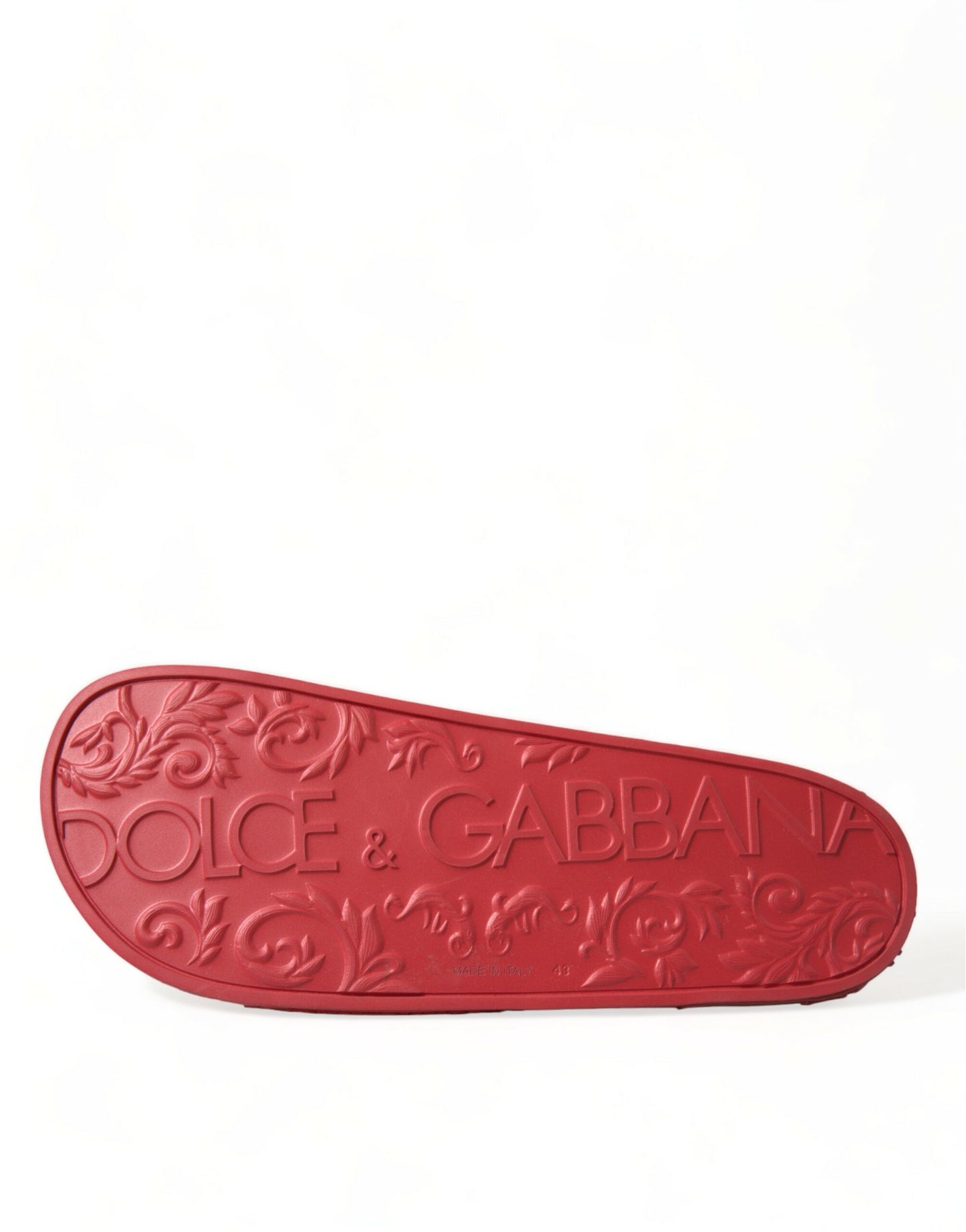 Dolce & Gabbana Classic Red Rubber Beachwear Slides