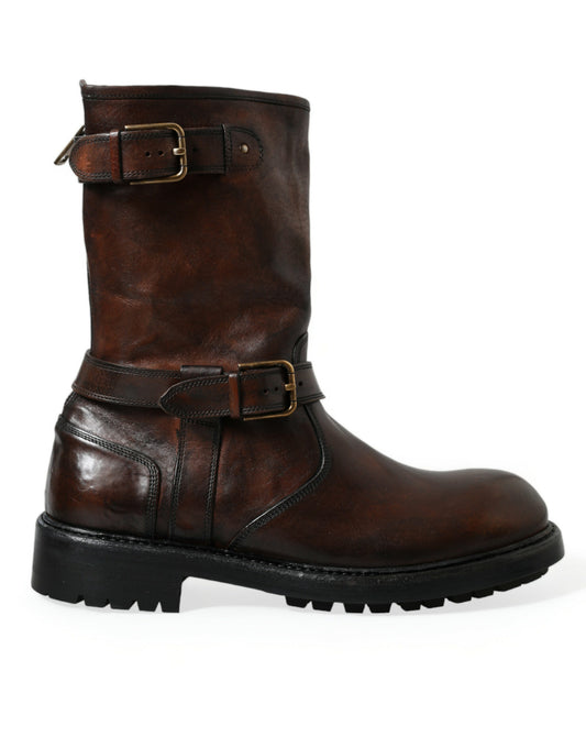 Dolce & Gabbana Elegant Mid Calf Leather Boots for Men