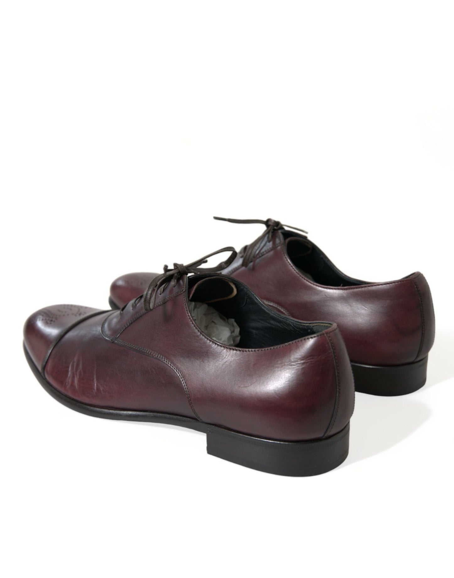 Dolce & Gabbana Elegant Burgundy Leather Derby Shoes