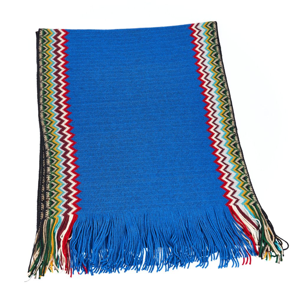 Missoni Blue Wool Men Scarf