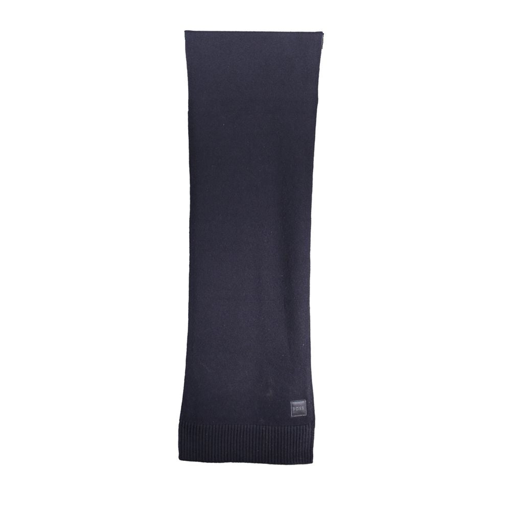 Hugo Boss Blue Wool Mens Scarf