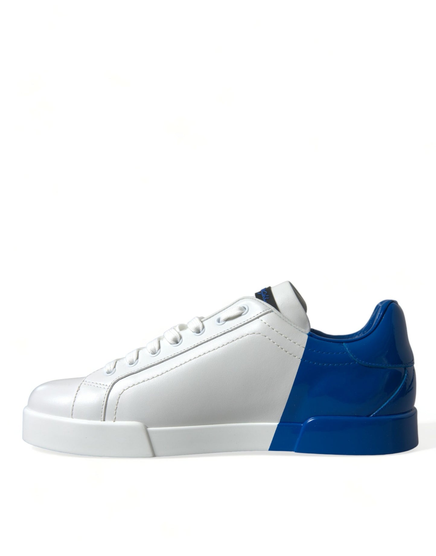 Dolce & Gabbana Elegant White and Blue Low-Top Sneakers