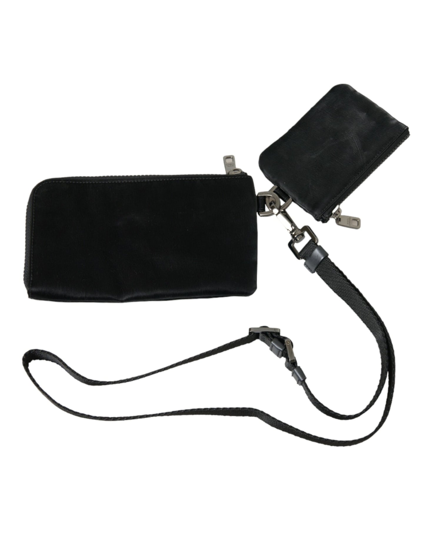 Dolce & Gabbana Elegant Black Multifunctional Leather Clutch