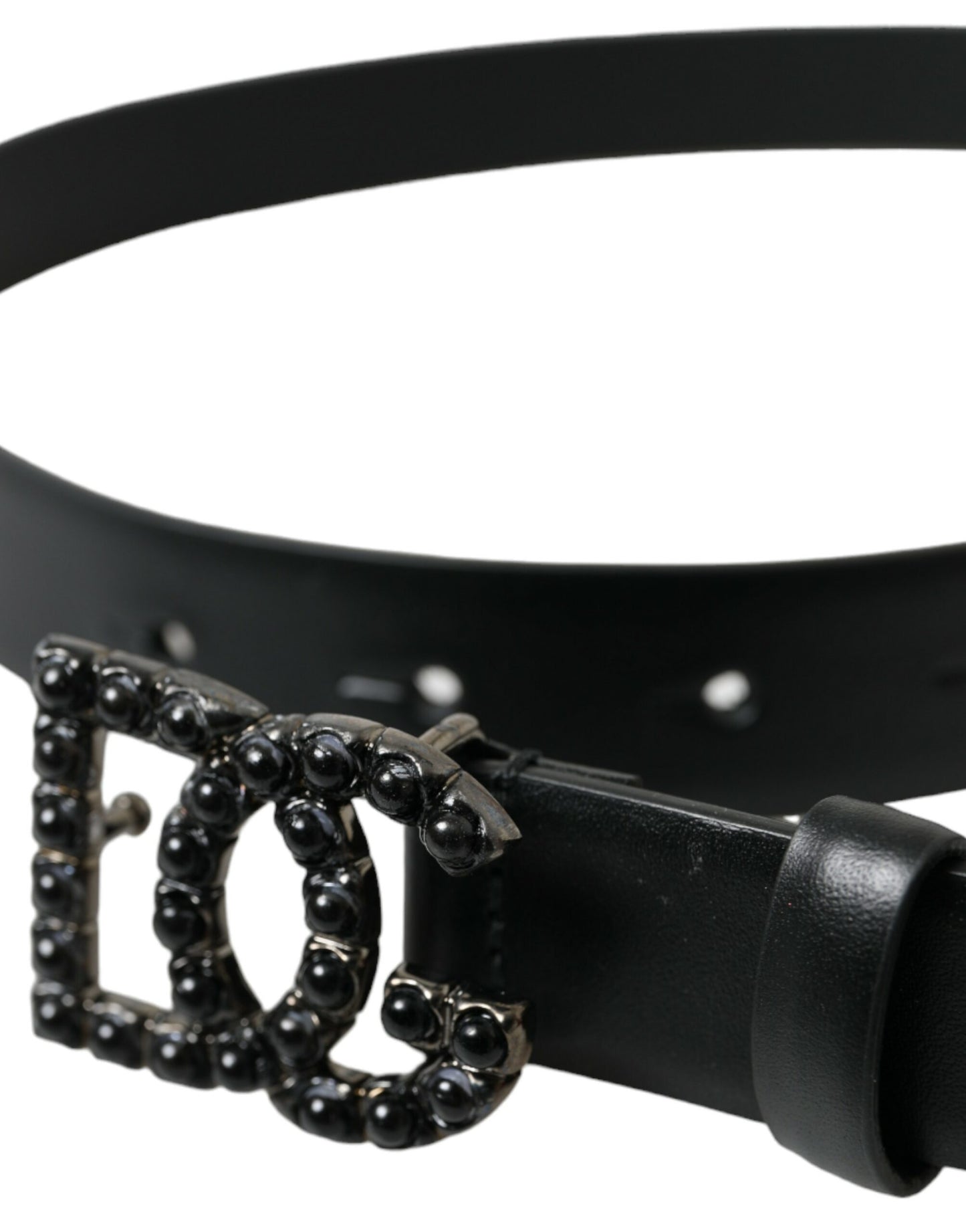 Dolce & Gabbana Elegant Black Leather Belt with Metal Buckle