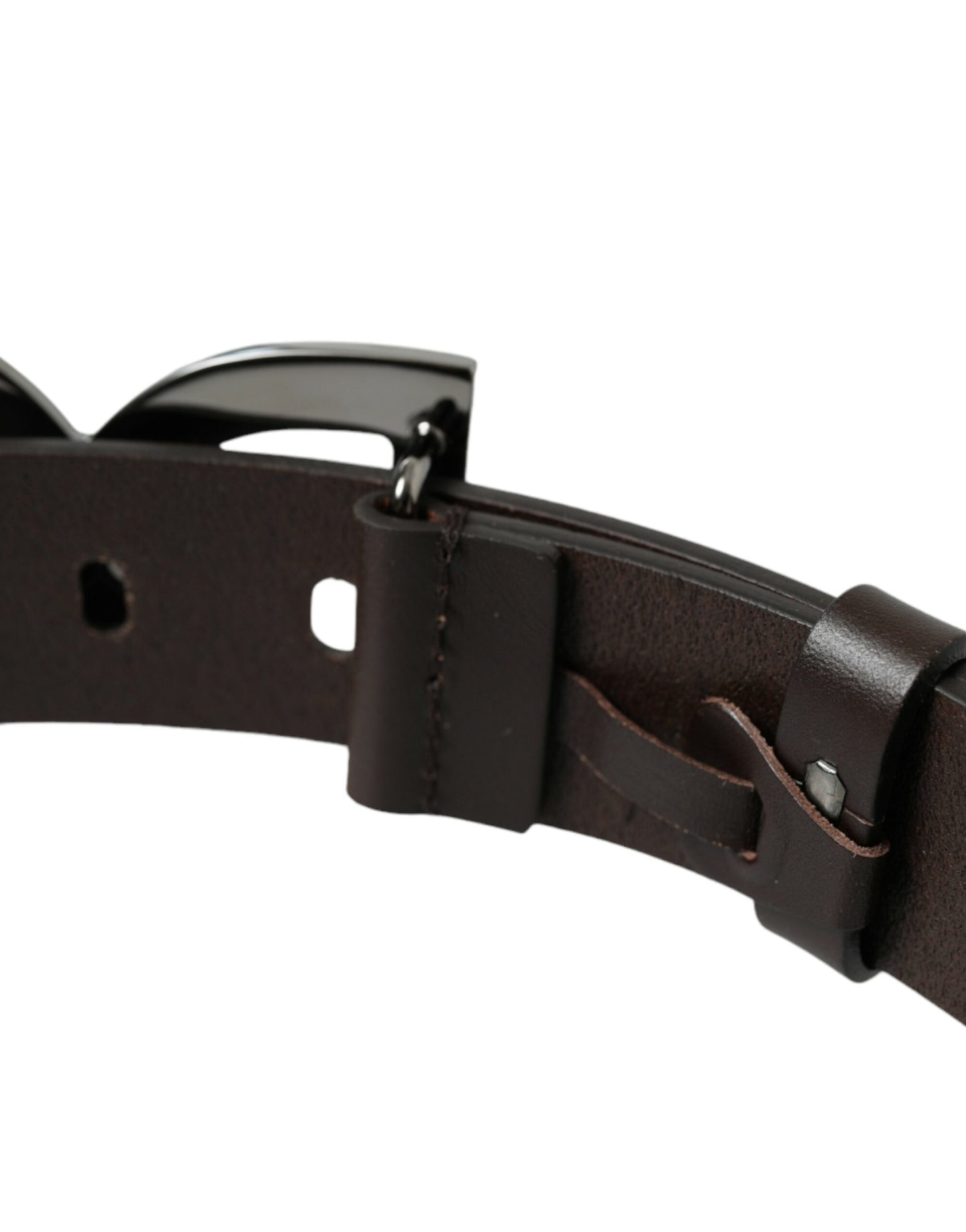 Dolce & Gabbana Elegant Dark Brown Leather Belt