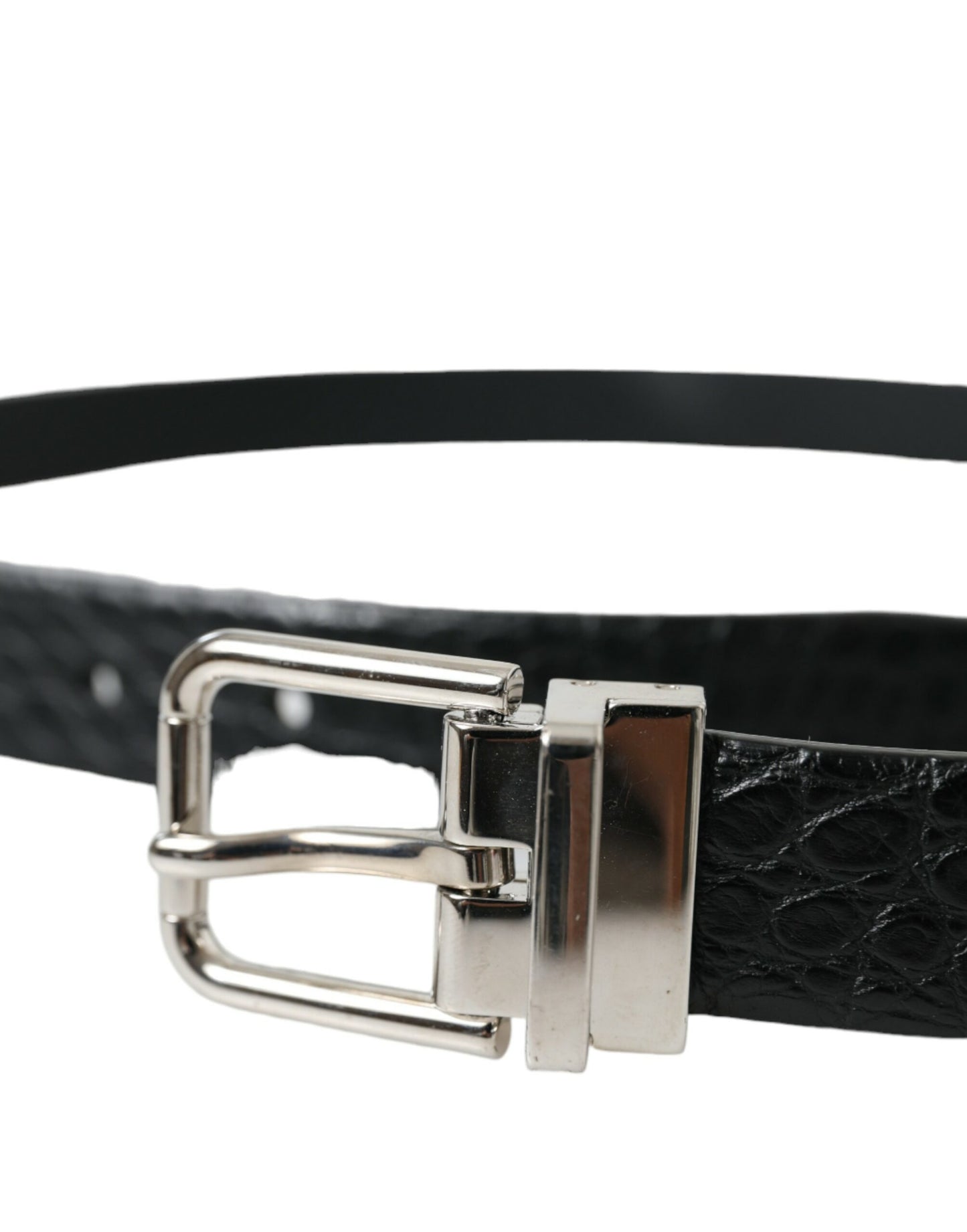 Dolce & Gabbana Elegant Alligator Leather Belt in Black