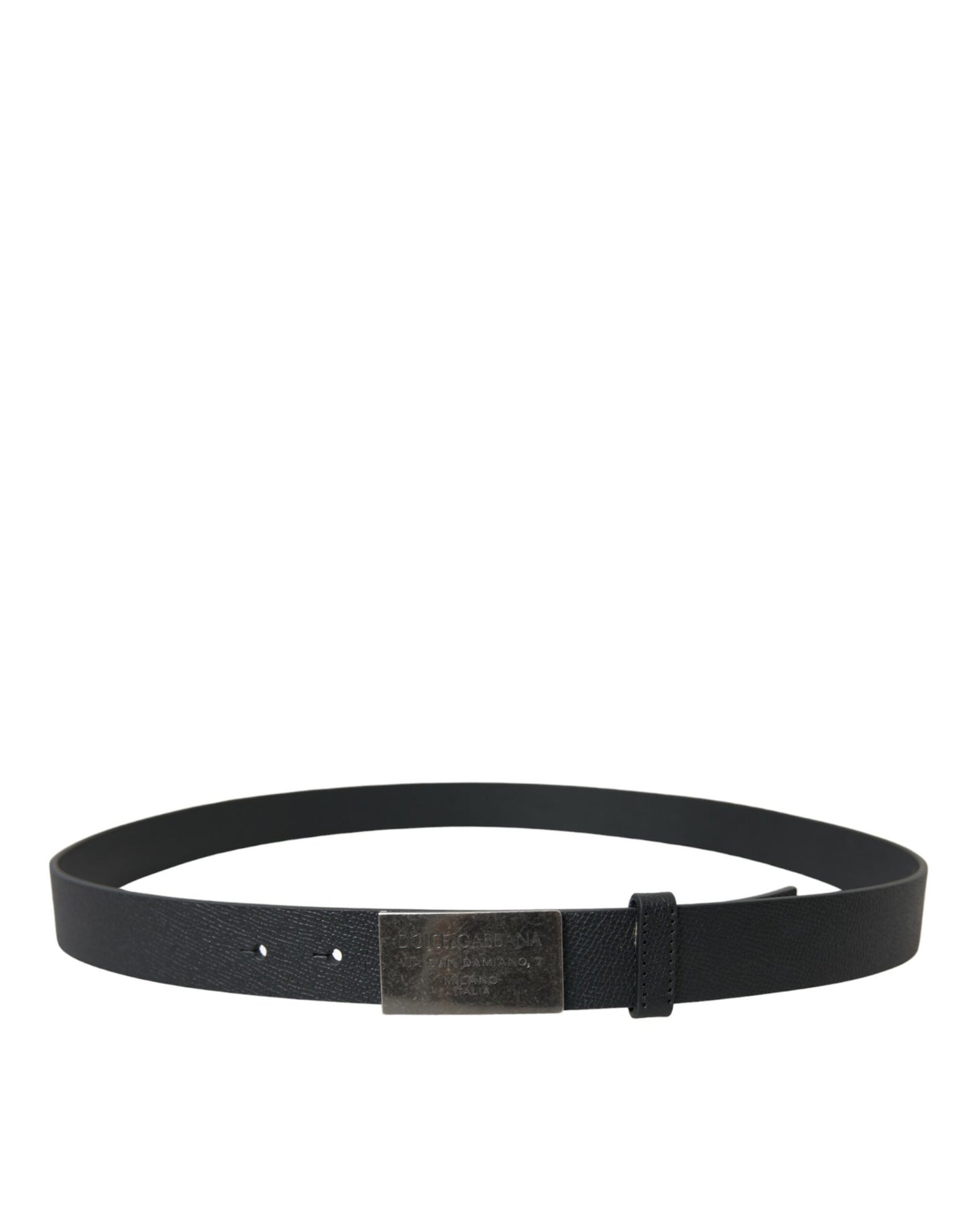 Dolce & Gabbana Elegant Black Calf Leather Belt with Metal Buckle