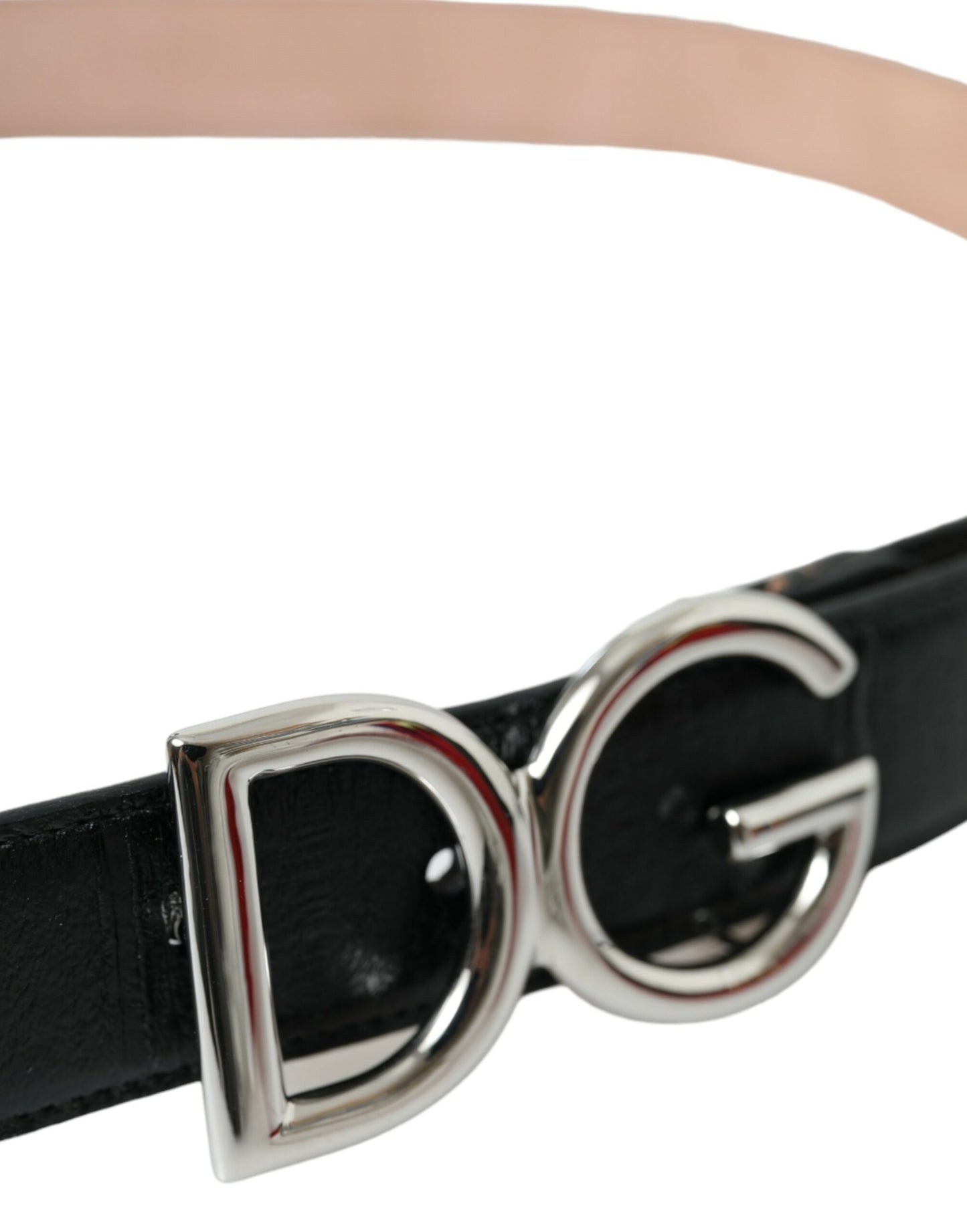 Dolce & Gabbana Chic Black Leather Belt with Metal Buckle