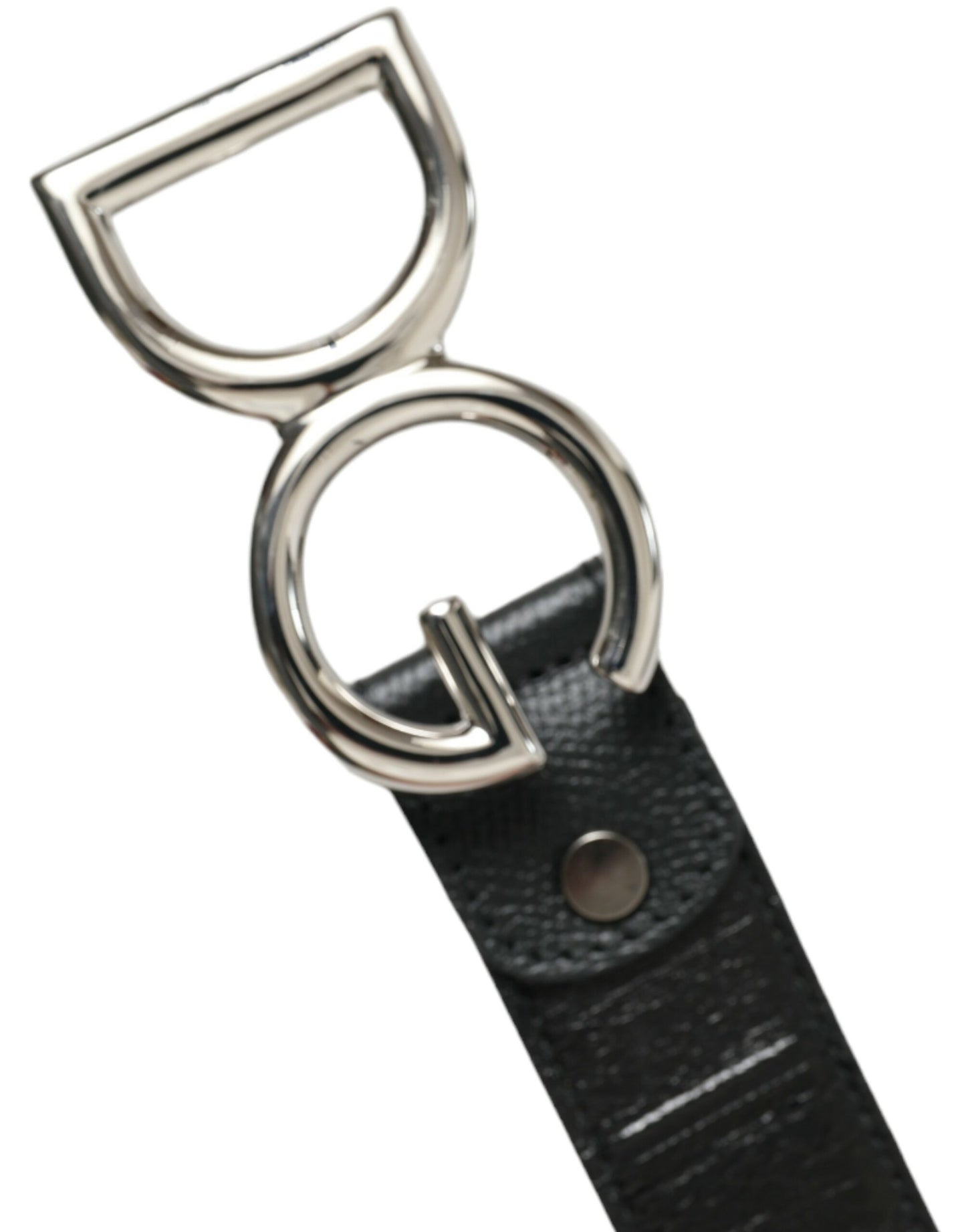 Dolce & Gabbana Chic Black Leather Belt with Metal Buckle