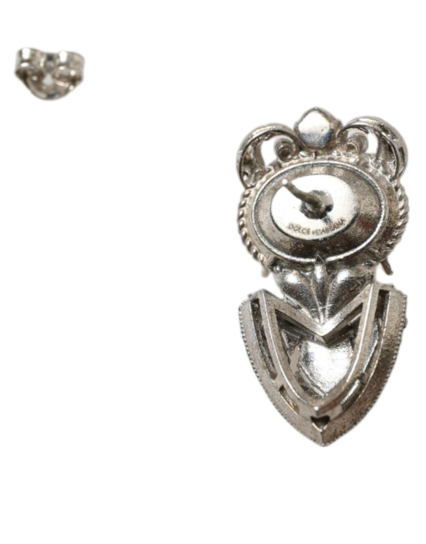 Dolce & Gabbana Elegant Sterling Silver Crystal Earrings