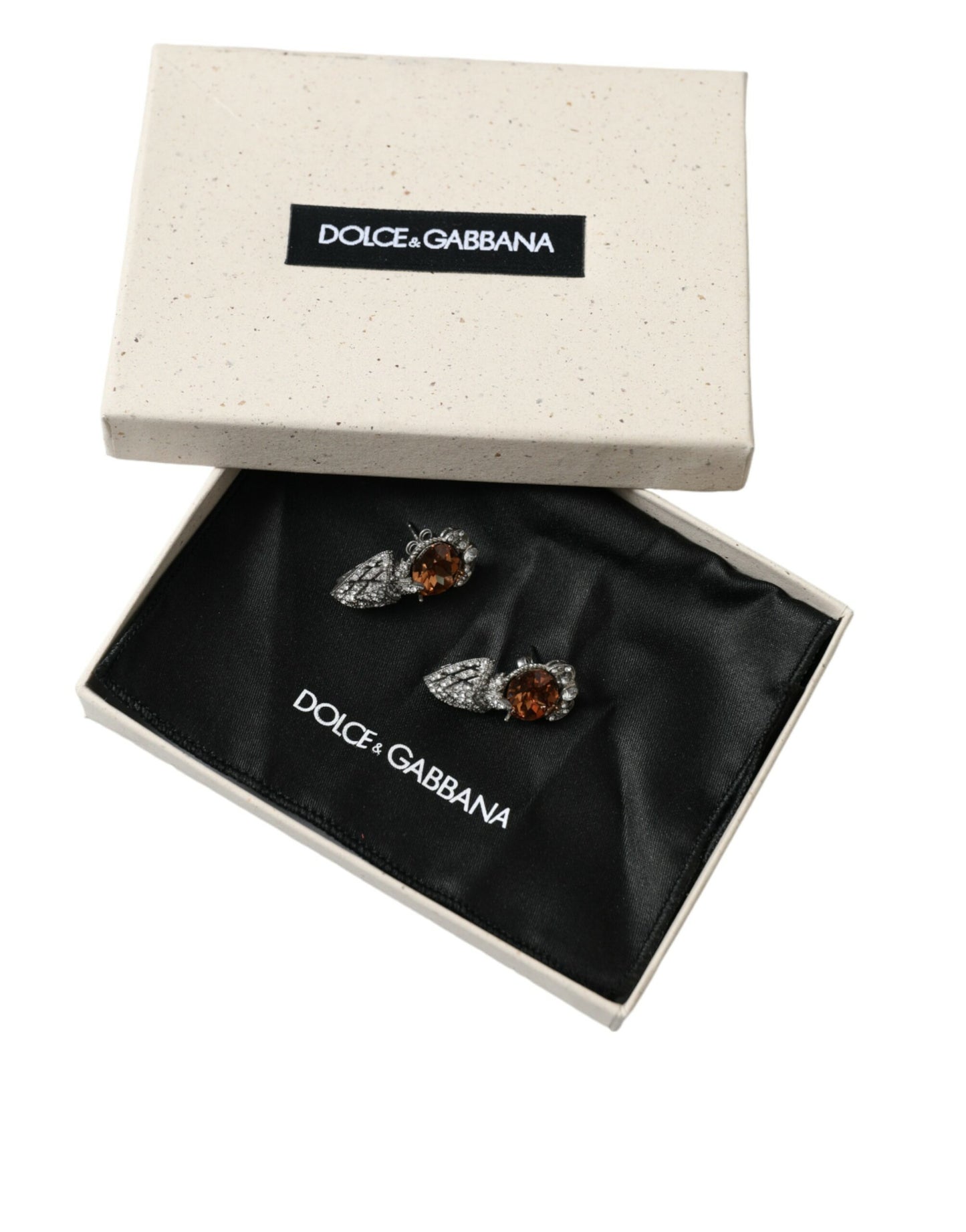 Dolce & Gabbana Elegant Sterling Silver Crystal Earrings