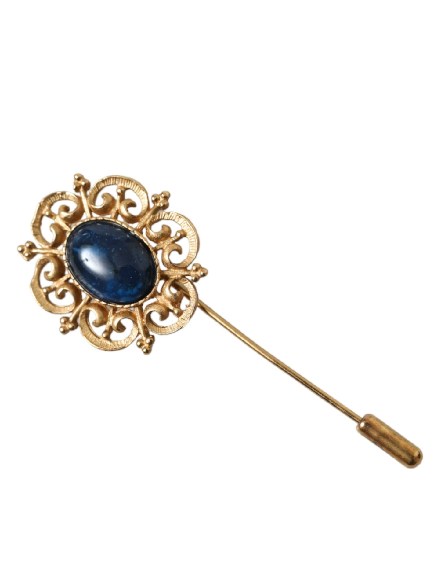 Dolce & Gabbana Elegant Gold Tone Silver Pin Brooch