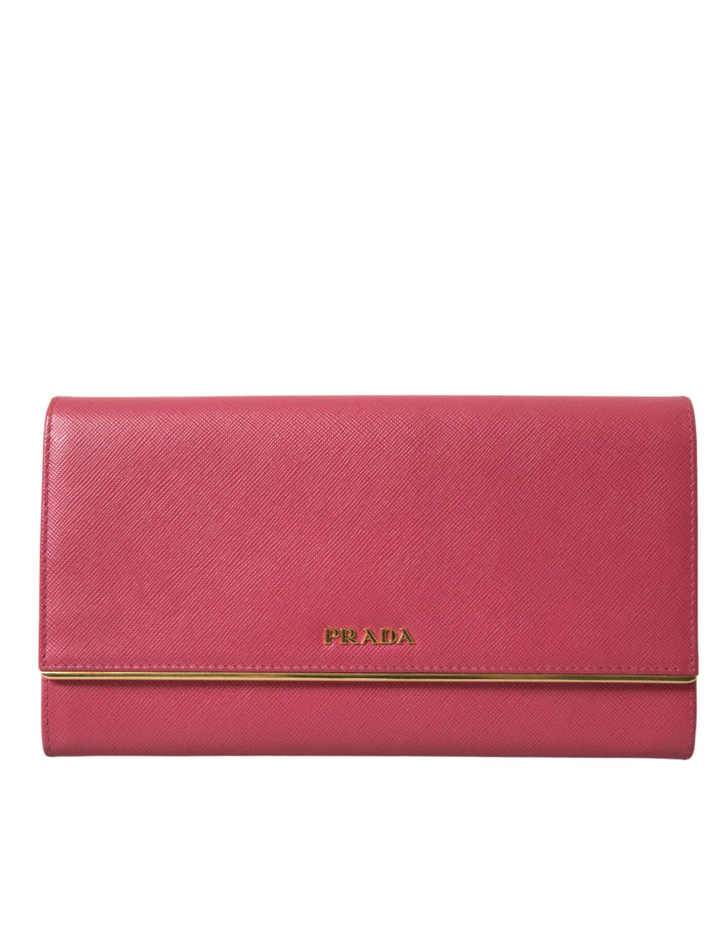 Prada Elegant Pink Leather Bifold Wallet