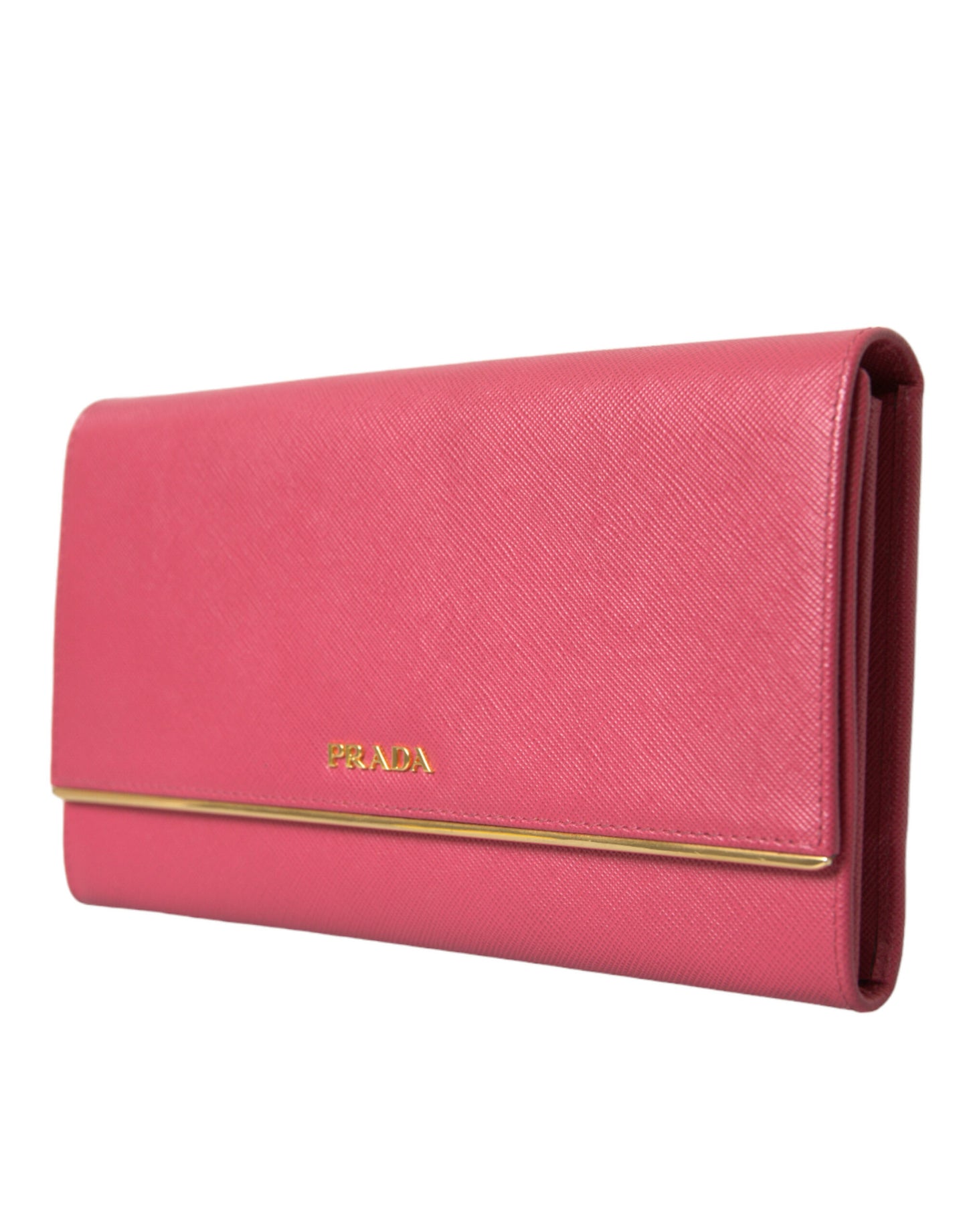 Prada Elegant Pink Leather Bifold Wallet