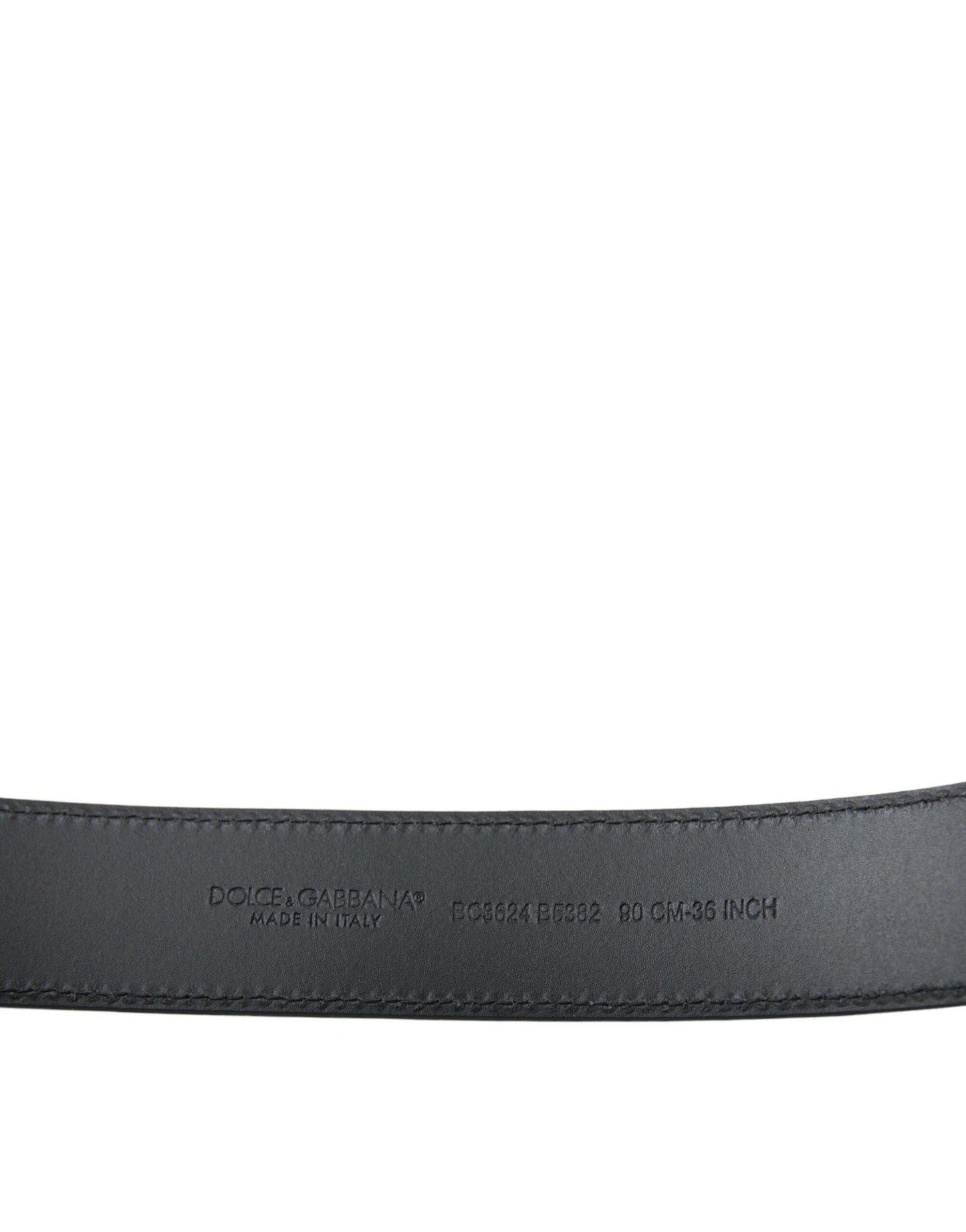 Dolce & Gabbana Black Leather Silver Logo Metal Buckle Belt