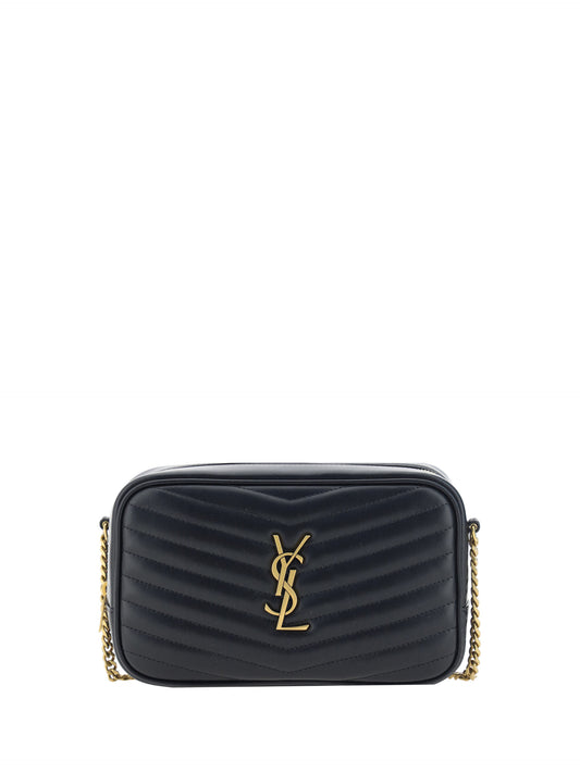 Saint Laurent Black Calf Leather Lou Small Shoulder Bag