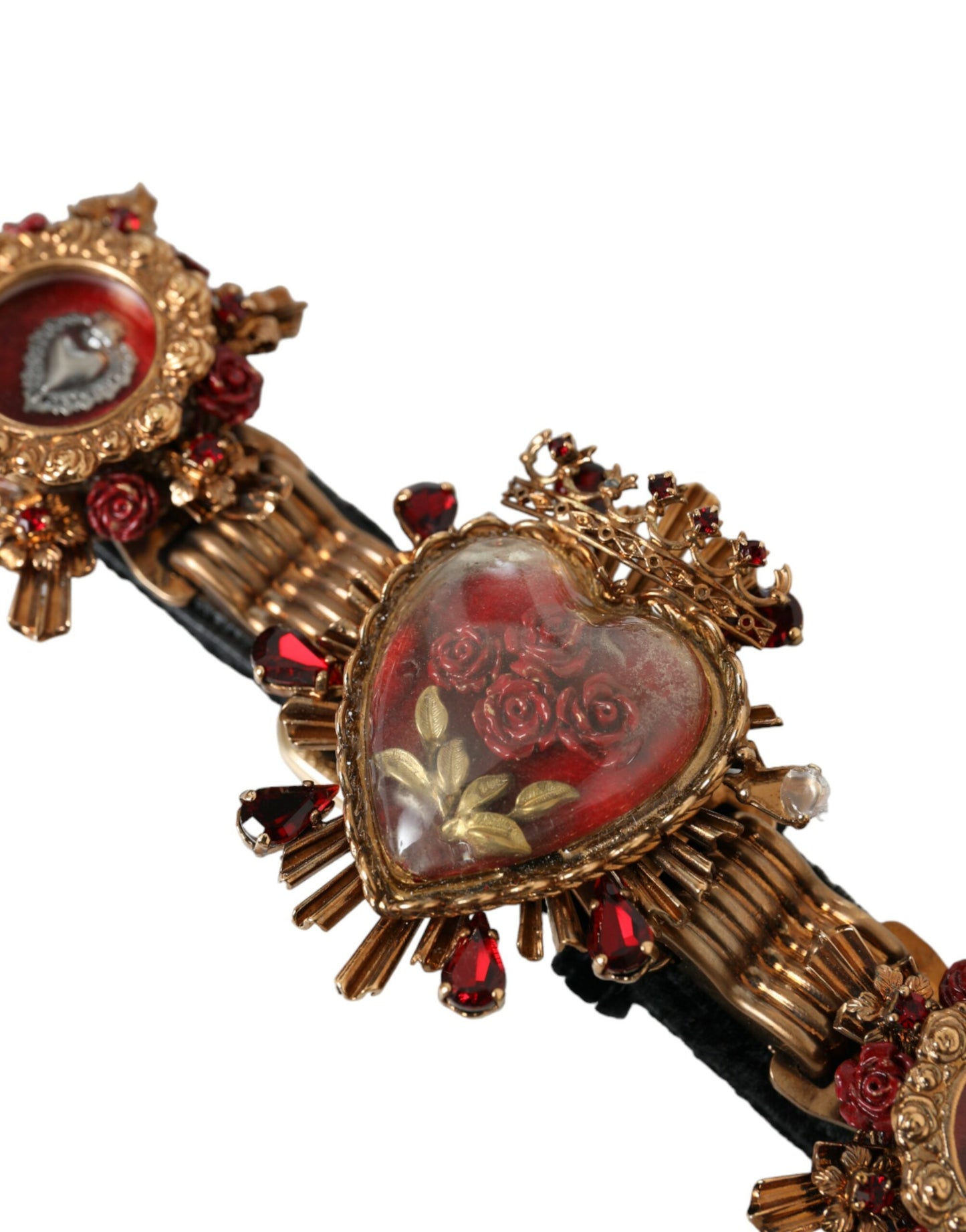 Dolce & Gabbana Gold Brass Sacred Heart Waist Belt