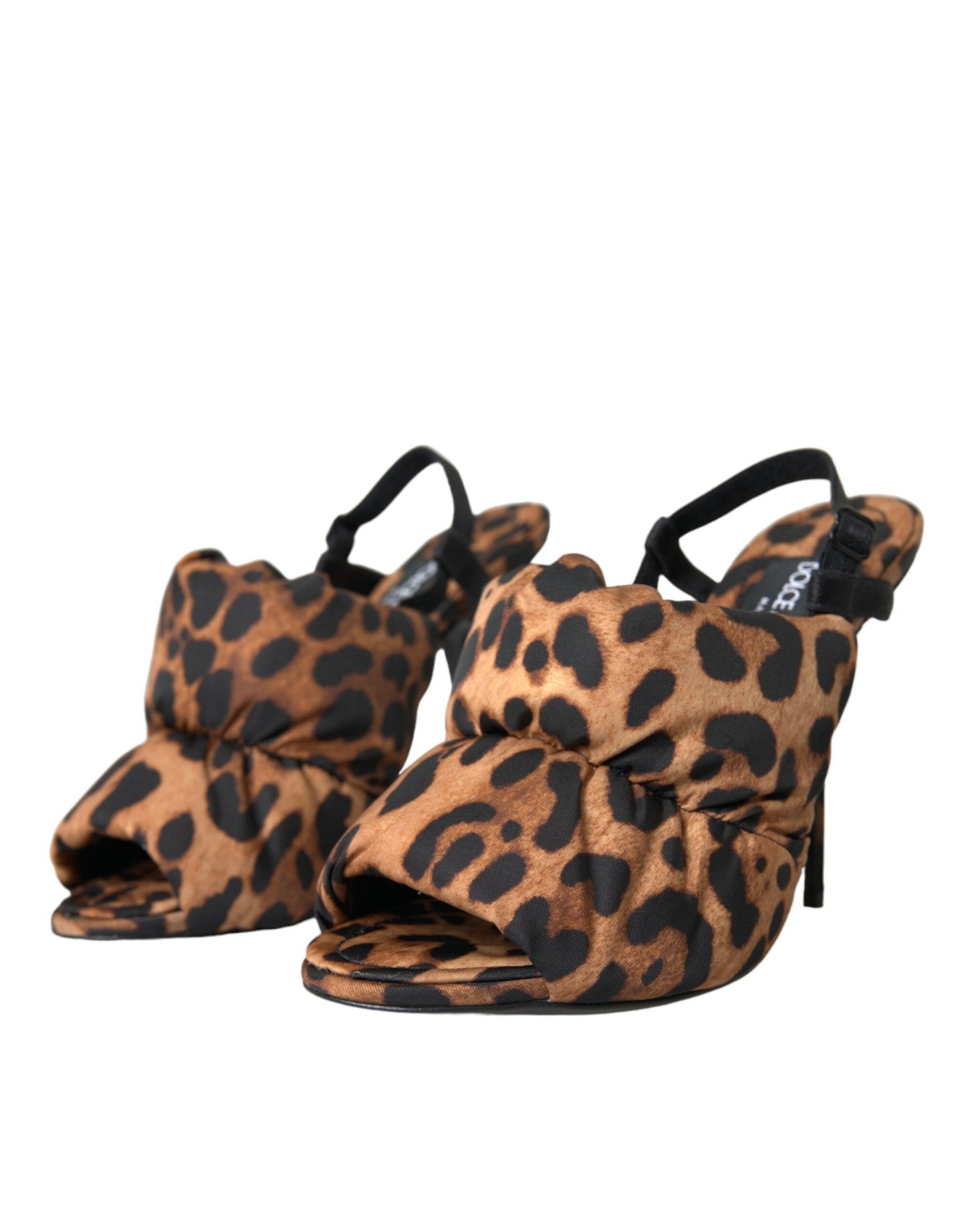 Dolce & Gabbana Brown Leopard Slingback Heels Sandals Shoes