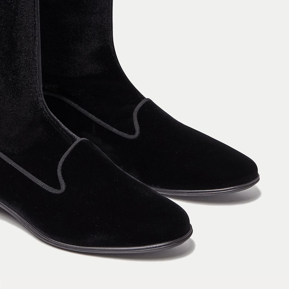 Charles Philip Elegant Velvet Ankle Boots for Women