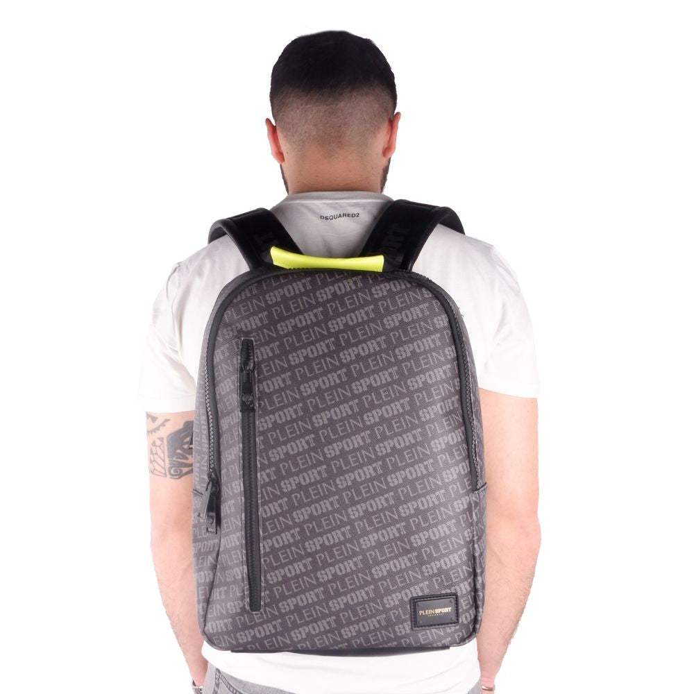 Plein Sport Black Polyamide Men Backpack