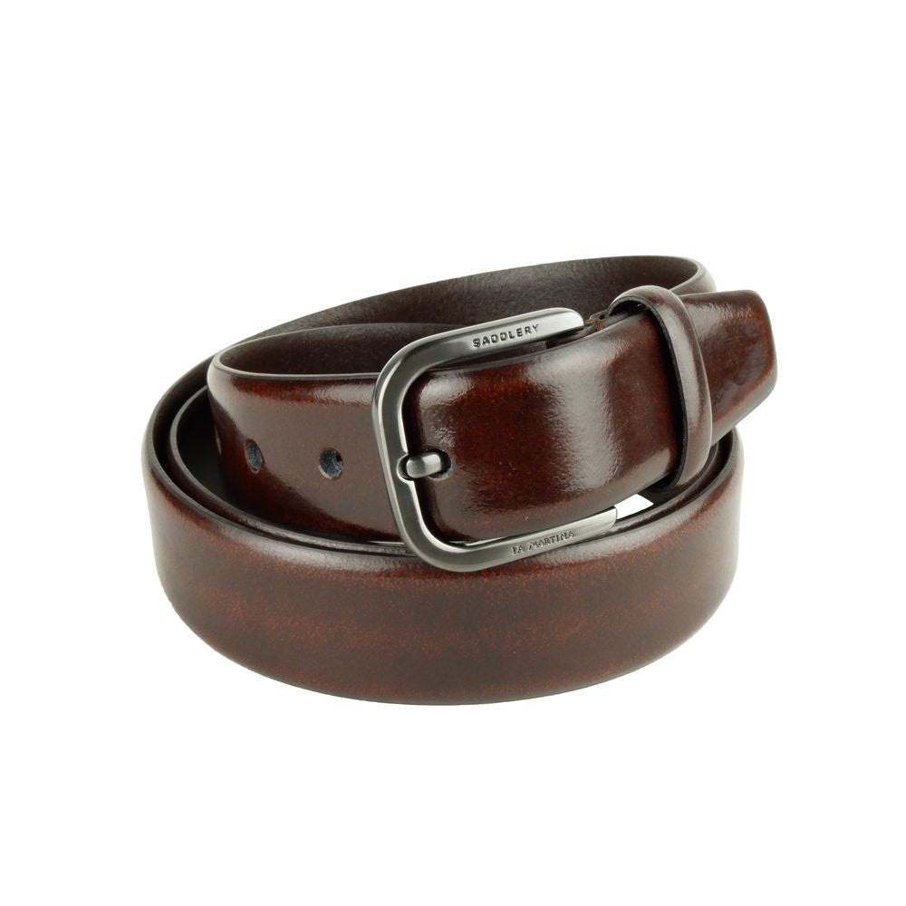 La Martina Dark Brown Leather Mens Belt