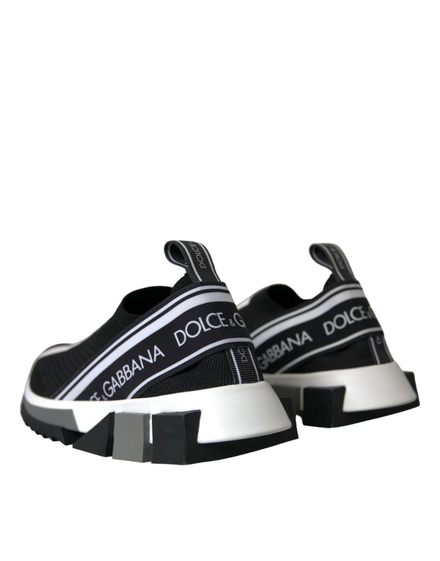 Dolce & Gabbana Black White Slip On Sorrento Sneakers Shoes