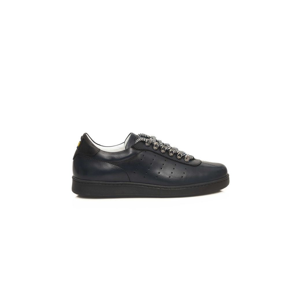 Cerruti 1881 Blue Calf Leather Men Sneaker