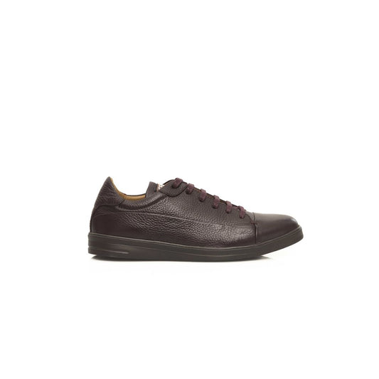 Cerruti 1881 Burgundy Leather Men Sneaker