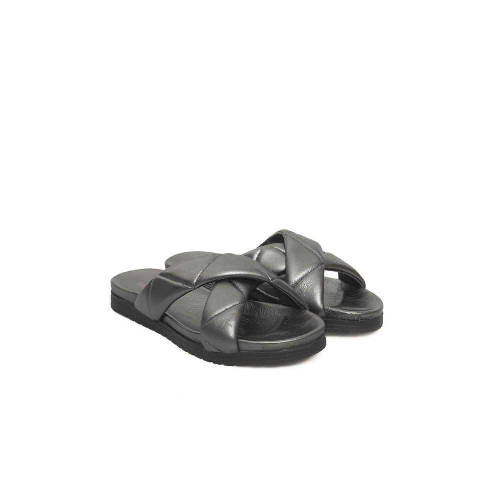 Cerruti 1881 Gray Sheepskin Women Sandal