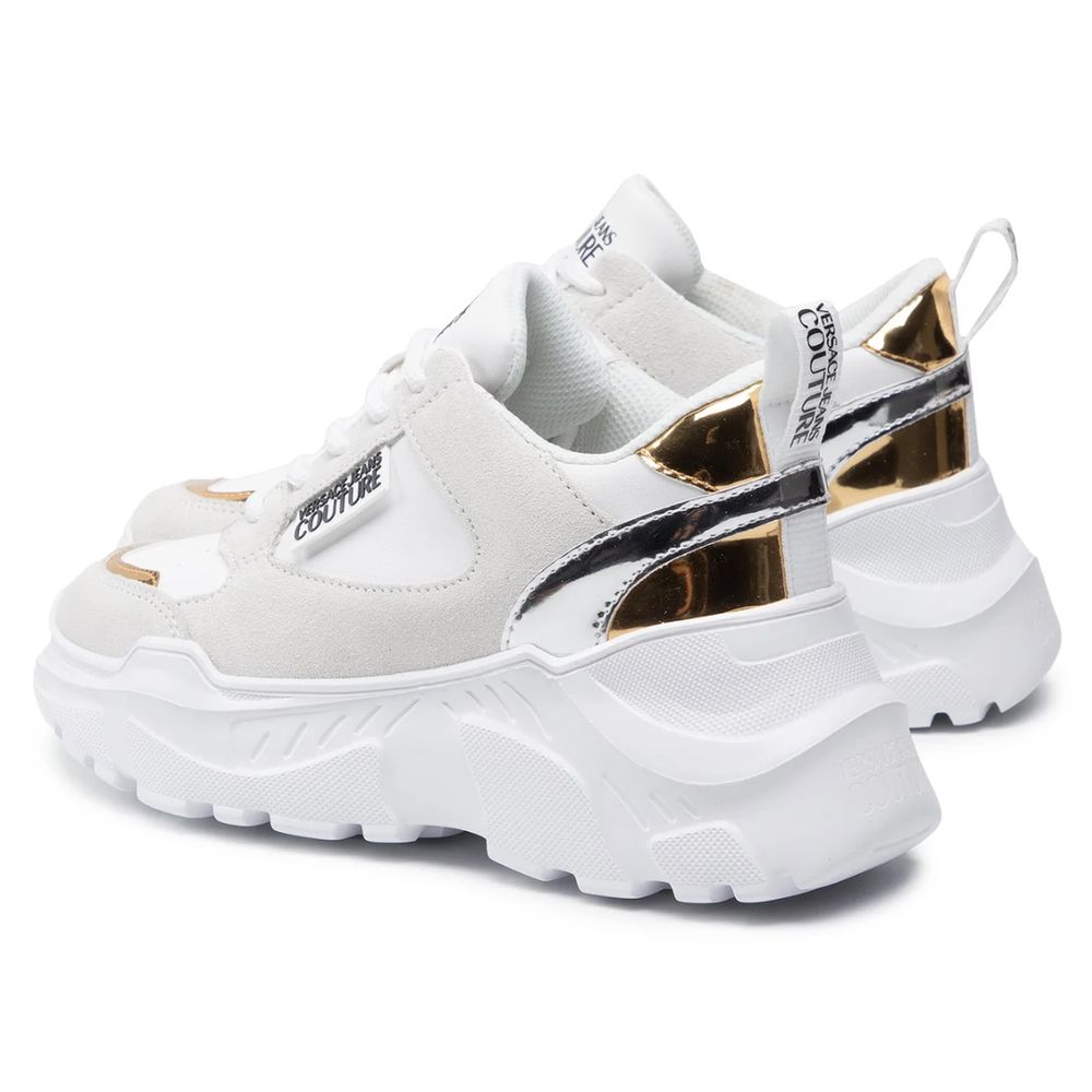 Versace Jeans White Leather Di Calfskin Sneaker