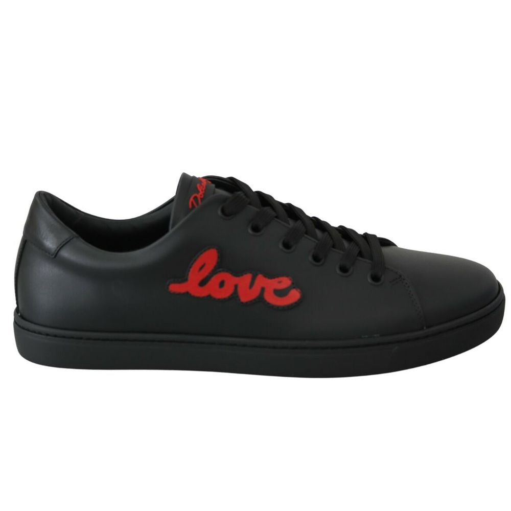 Dolce & Gabbana Black Leather Di Calfskin Sneaker