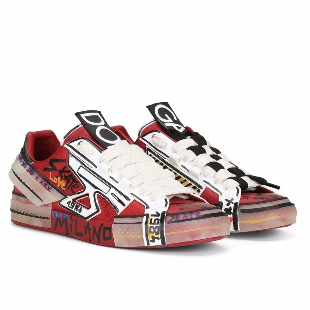 Dolce & Gabbana Red Cotton Sneaker