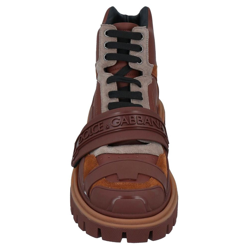 Dolce & Gabbana Brown Leather Di Calfskin Boot