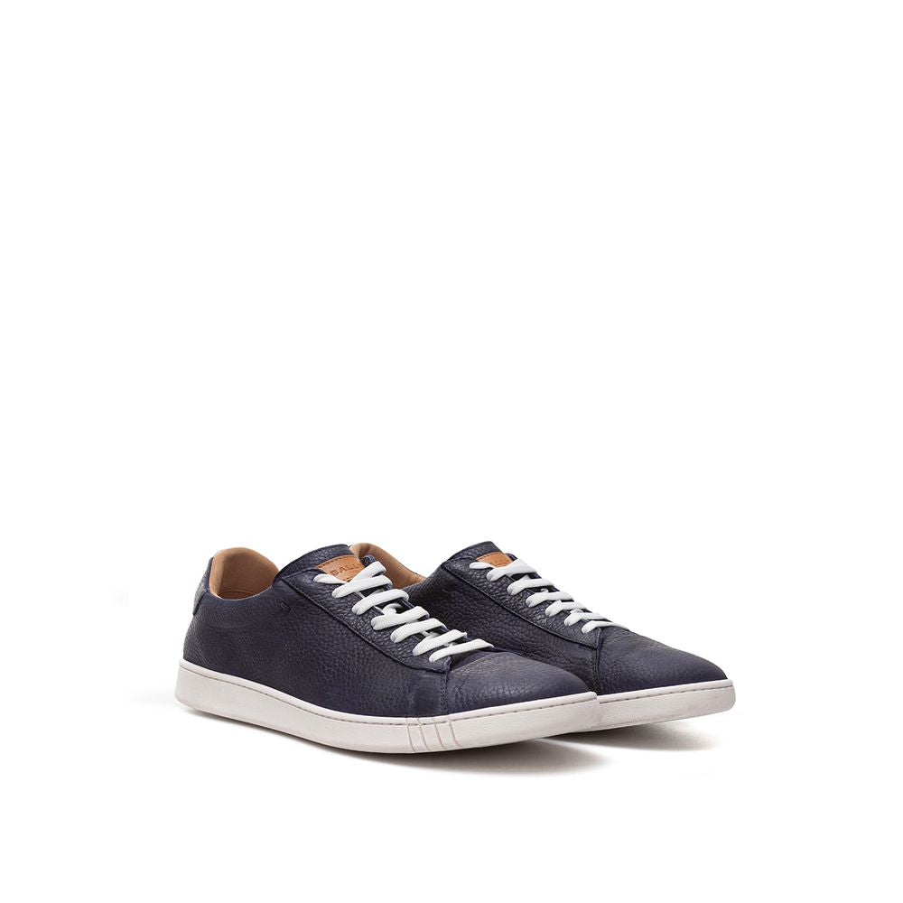 Bally Elegant Blue Leather Sneakers for Men