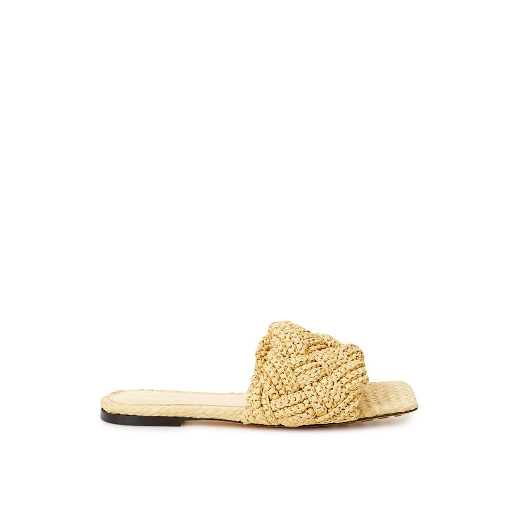 Bottega Veneta Beige Raffia Elegance Sandals