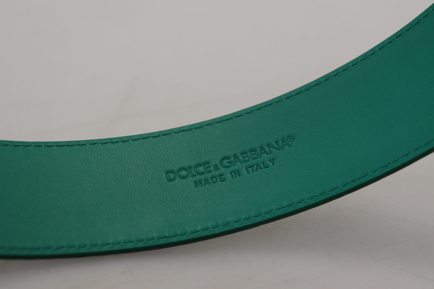 Dolce & Gabbana Green Amore Leather Logo Buckle Women Belt