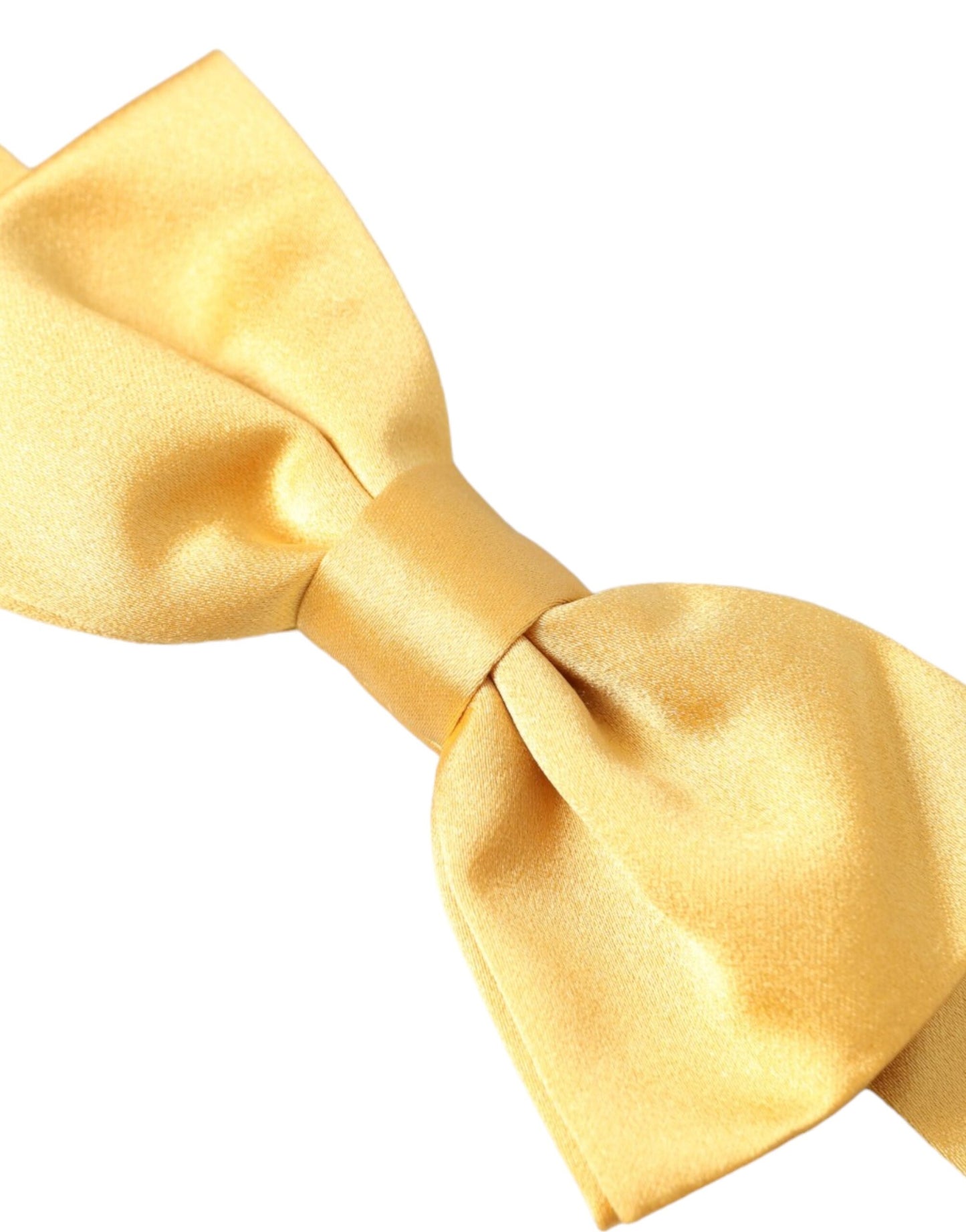 Dolce & Gabbana Yellow Silk Adjustable Neck Men Bow Tie