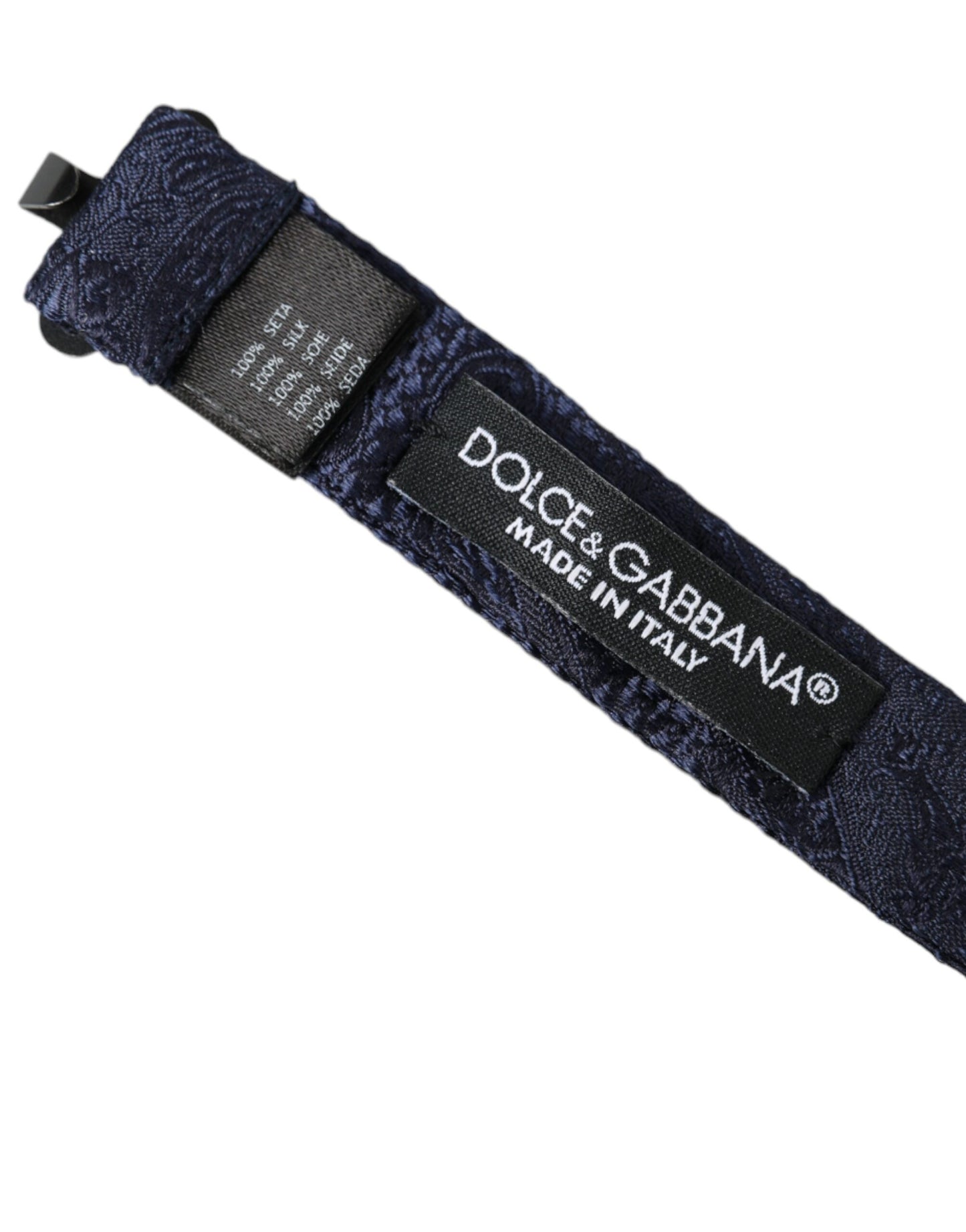 Dolce & Gabbana Blue Ribbon Silk Adjustable Neck Men Bow Tie