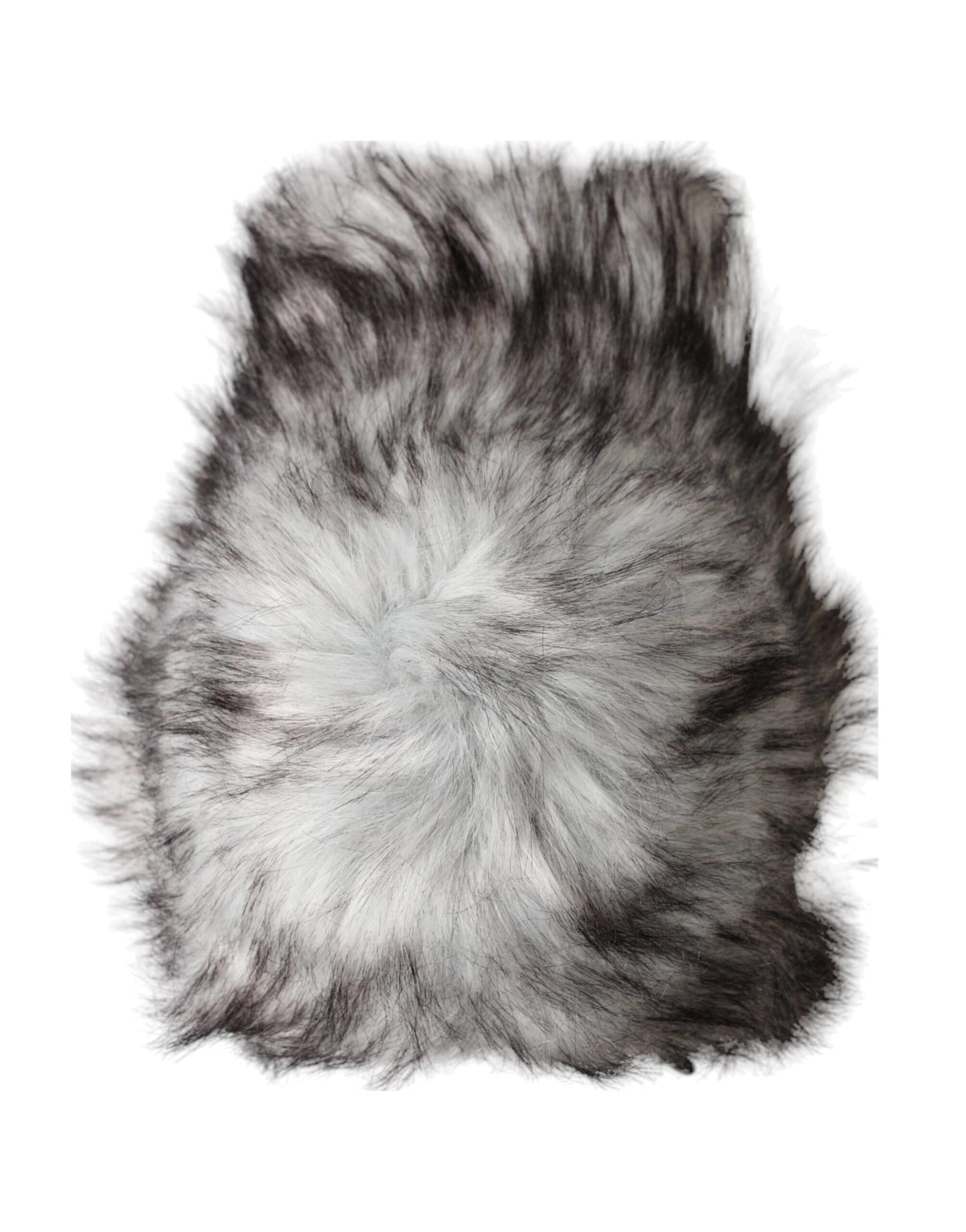 Dolce & Gabbana Black White Faux Fur Baseball Hat Men