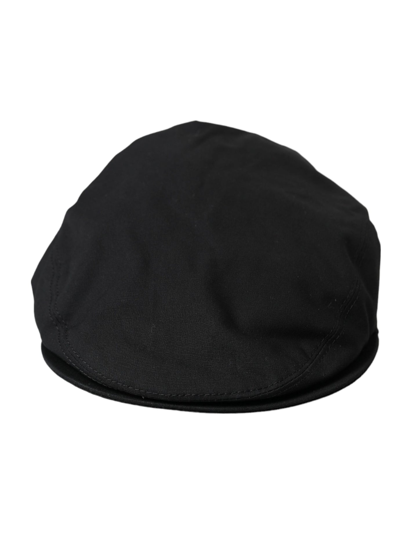 Dolce & Gabbana Black Cotton Blend Logo Newsboy Hat Men