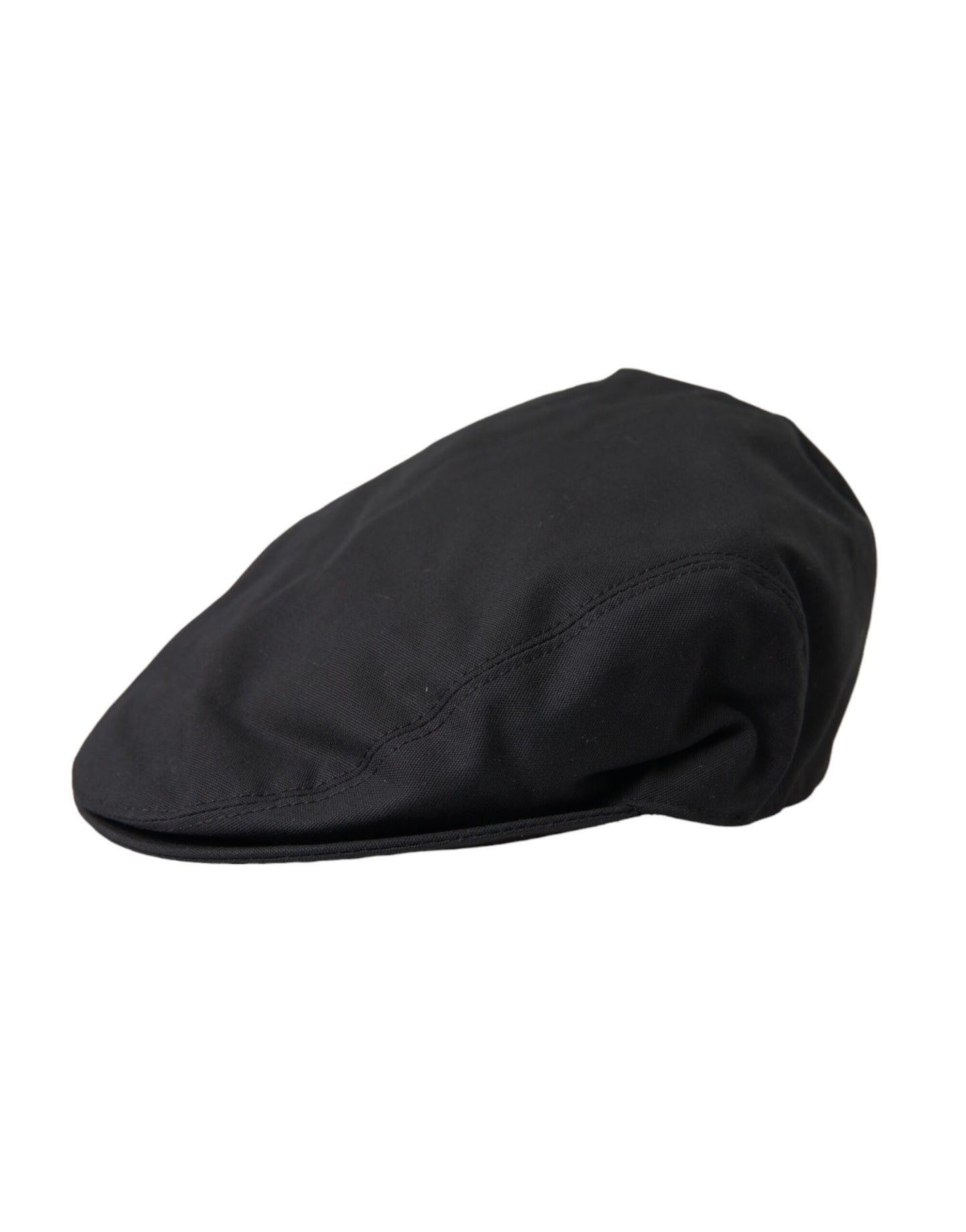 Dolce & Gabbana Black Cotton Blend Logo Newsboy Hat Men