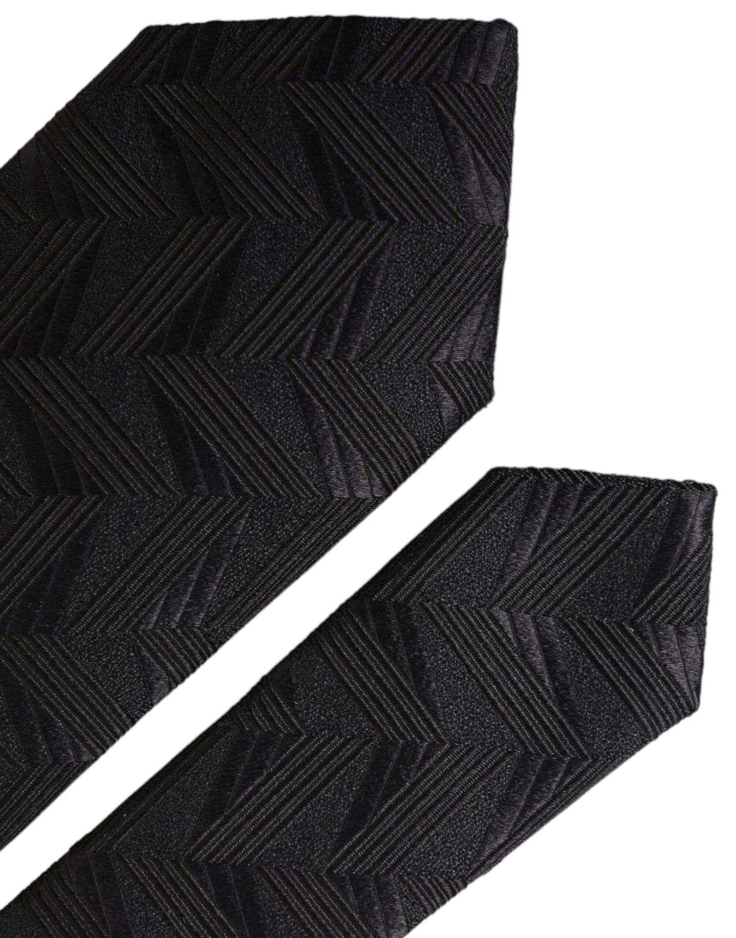 Dolce & Gabbana Black Patterned 100% Silk Adjustable Men Tie