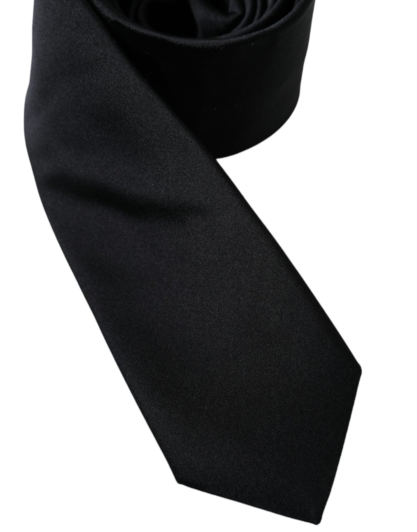 Dolce & Gabbana Black Solid Silk Adjustable Tie Men