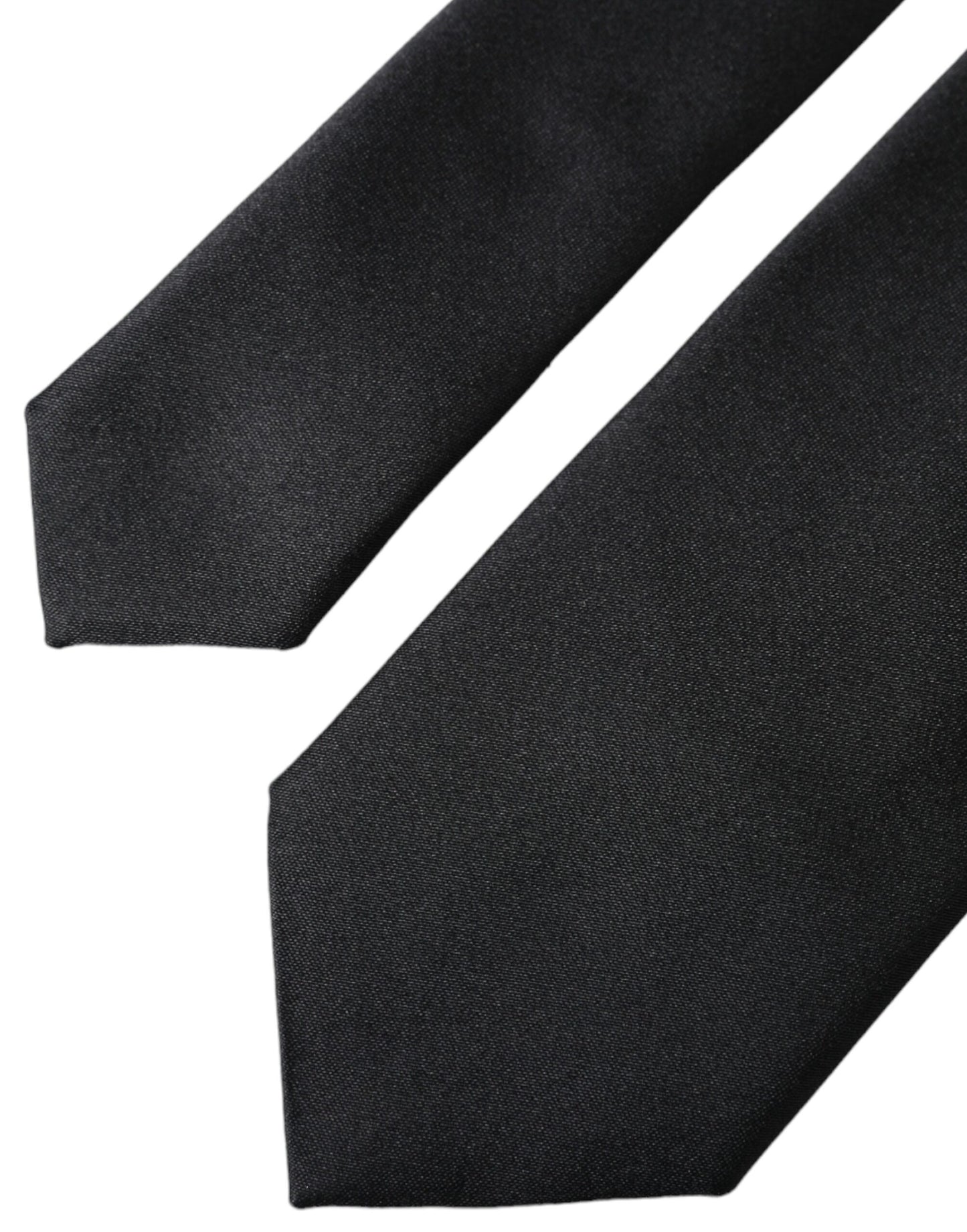 Dolce & Gabbana Black Solid Silk Adjustable Tie Men