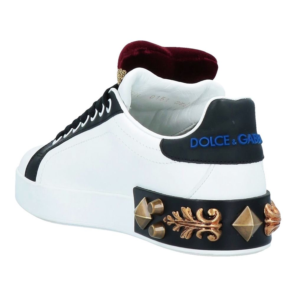 Dolce & Gabbana White Leather Di Calfskin Sneaker