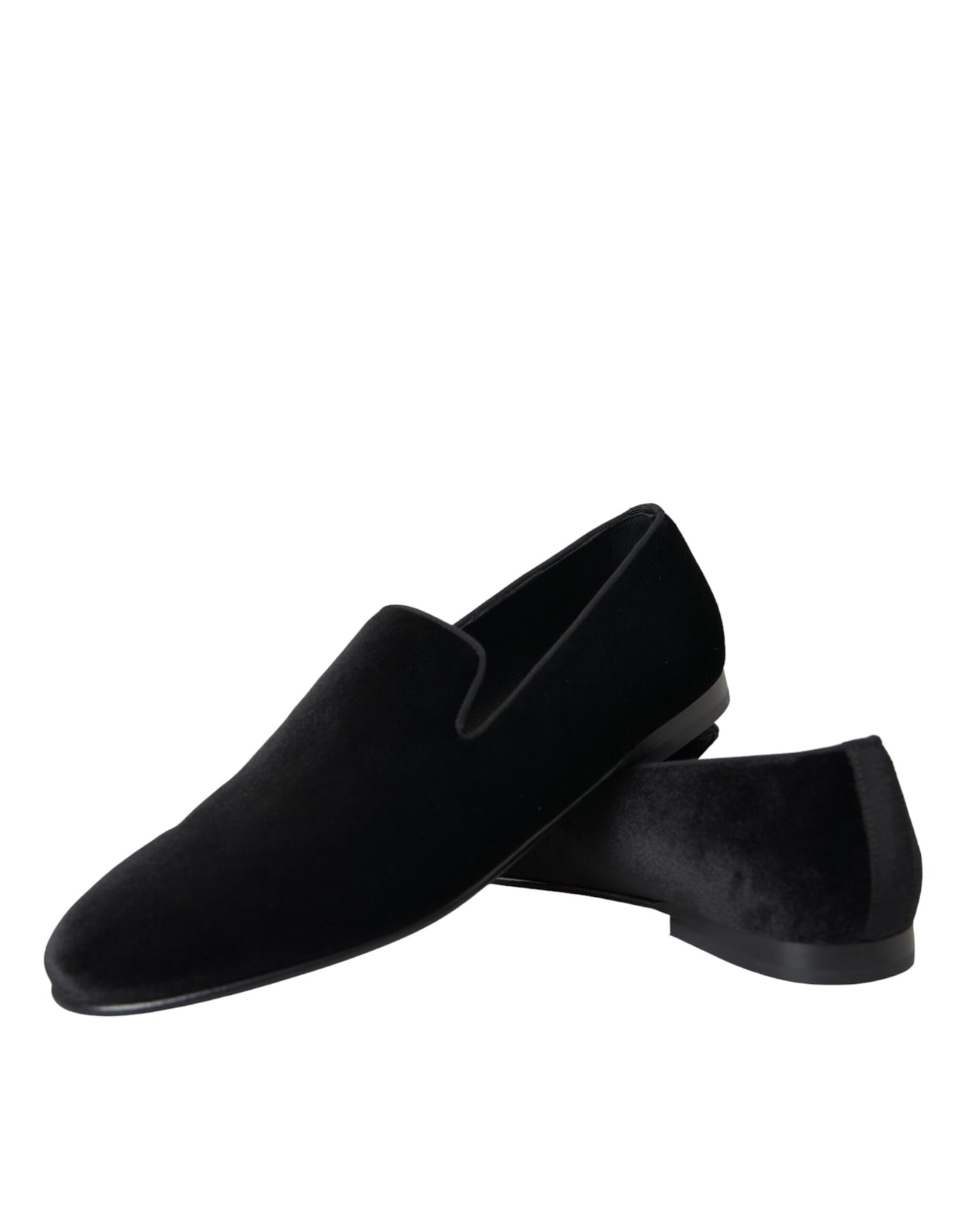 Dolce & Gabbana Black Suede Loafers Formal Dress Slip On Shoes