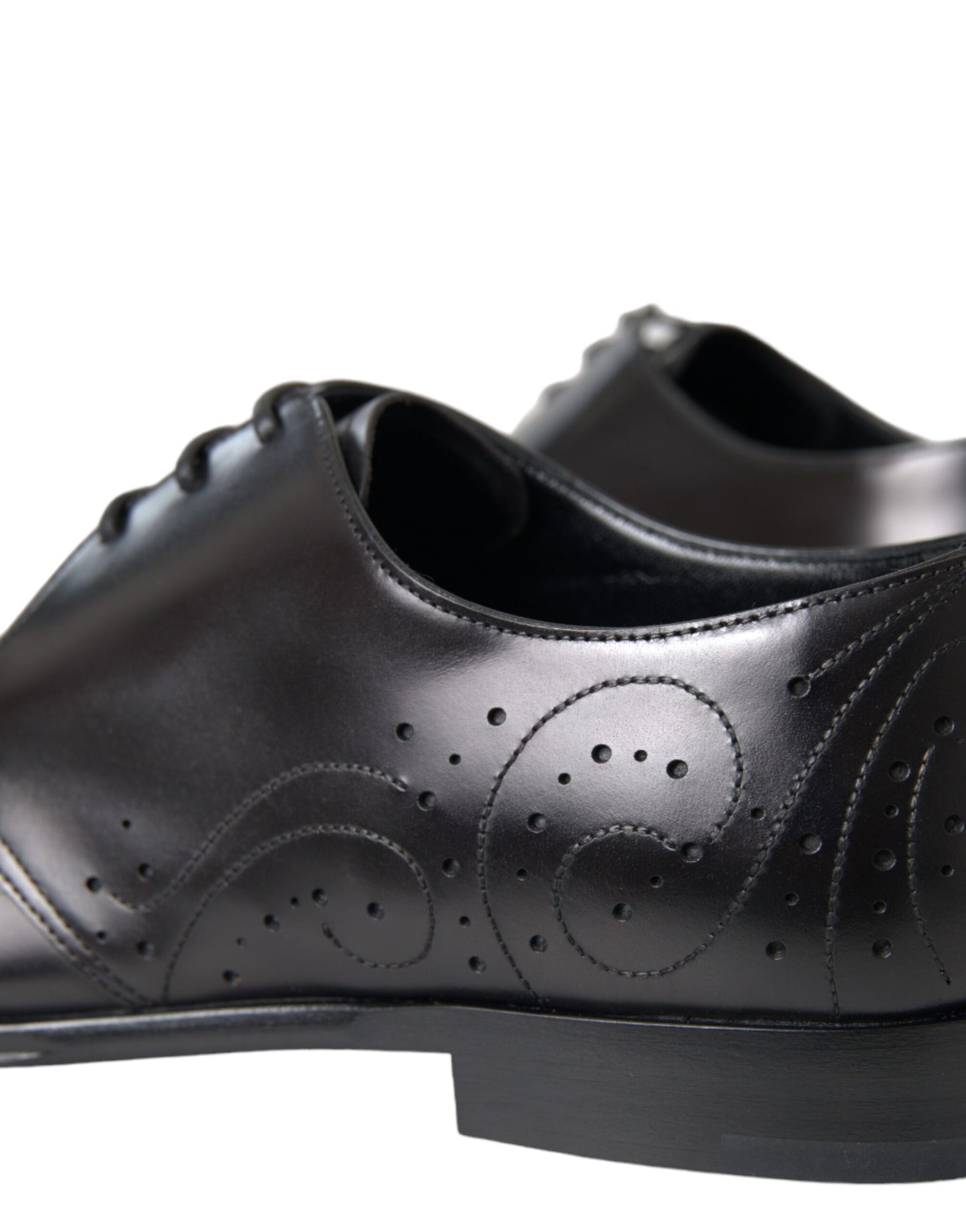 Dolce & Gabbana Black Leather Derby Men Formal Shoes Dress