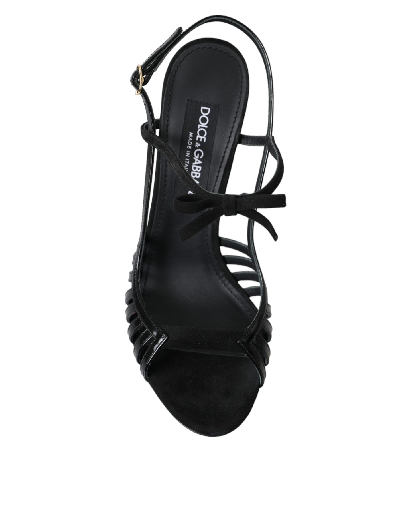 Dolce & Gabbana Black Sandals Stilettos Suede Strap Shoes