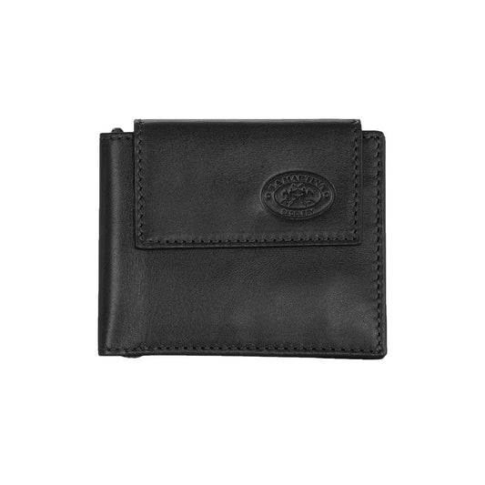 La Martina Black Leather Men Wallet