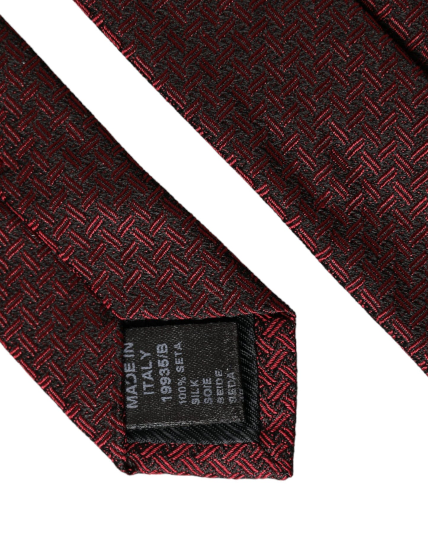 Dolce & Gabbana Red Patterned 100% Silk Adjustable Men Tie